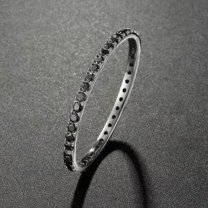 RENSINO 0.3ct Moissanite Luxury Geometry Ellipse Rhodium Plated Women’s Sterling Silver Full diamond Opening Single row Bracelet