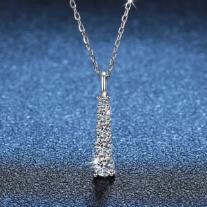 RENSINO 0.3ct Multiple Moissanite Stones Diamond Pendant Necklace 925 Sterling Silver Shape