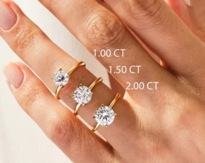 RENSINO 1 2 CT Round Cut Halo Ring Solitaire Diamond Engagement Ring With Gold Hidden Band Promise Diamond Ring