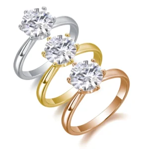 RENSINO 1 Carat S925 Moissanite Six Claw Ring RSL Authentication