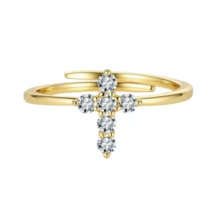 RENSINO 1 Carat VVS1D Solitaire Women Moissanite Engagement Ring Fashion Jewelry 925 Sterling Silver Gold Plated Wedding Ring