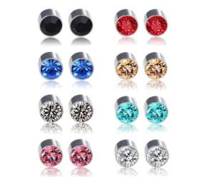 RENSINO 1 Pair Simple Stainless Steel Magnetic Nose Stud Earrings 3 6mm Non Pierced Personality Body Jewelry for Women and Men
