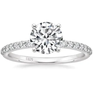 RENSINO 1.25 CT 925 Sterling Silver Engagement Rings Women Solitaire Cubic Zirconia Wedding Anniversary Party Rose Gold
