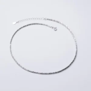 RENSINO 100% 925 Solid Sterling Silver Jewelry Short Chain Necklaces Fine Jewelry Gifts
