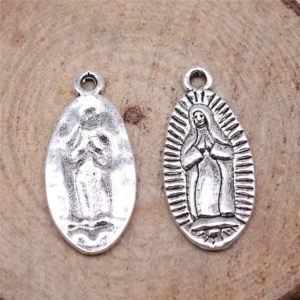 RENSINO 100pcs bag 23x11mm Antique Silver Plated Zinc Alloy Virgin Mary Charms Pendants ABD C10045