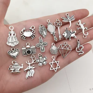 RENSINO 100pcs/pk Fashion DIY Accessories Charms Tibetan Silver Tiny Metal Alloy Jewelry Beads