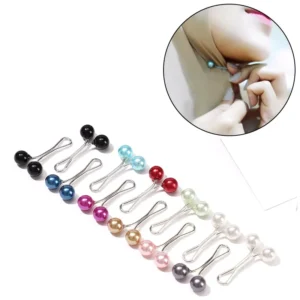RENSINO 12pcs set Hijab Accessories Jewelry U Shaped Scarf Clip Custom Fixing Brooch Pins Muslim Pearl Hijab Safety Pins