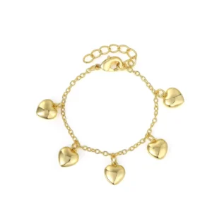 RENSINO 14k Gold Charms Plain Bracelet DIY Jewelry Stainless Steel Baby Children’s Charm Bracelets