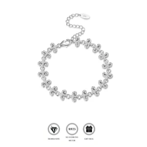 RENSINO 18K Gold Moissanite Women’s Fashion Bracelet Gold-plated 925 Sterling Silver Minimalist European and American Style Jewelry