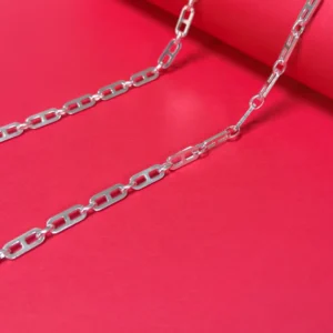 RENSINO 18K Gold Plated 925 Sterling Silver Flat Mariner Chains Fine Jewelry Findings for Necklace & Bracelet Making Supplies