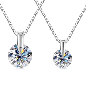RENSINO 18K Gold Plated Choker Necklace 925 Silver 1ct 2ct Moissanite Statement Necklace for Women