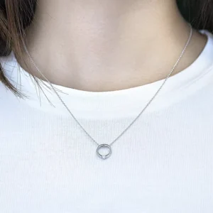 RENSINO 18K Gold Plated S925 Sterling Silver Necklace for Women Cubic Zirconia Pendant Necklace