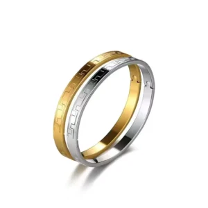 RENSINO 18K Gold Plated Women’s Fashion Bracelet Diamond Cubic Zirconia Wedding Gift Stylish Bangles