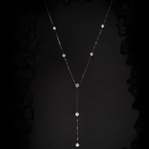 RENSINO 18K Gold S925 Lab Grown Diamond Necklace with Noble Lady Style Fashion Jewelry Wedding and Engagement