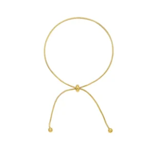 RENSINO 18K Gold Stainless Steel Adjustable Size Round Snake Ball Buckle Bracelet Anklet