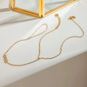 RENSINO 18K Gold Stainless Steel Zircon Finger Chain Anklet Set Trendy Versatile Jewellery Women TGJL934