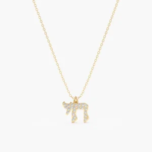 RENSINO 18k Gold Round Lab Diamond Charm Necklace 925 Sterling Silver