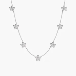RENSINO 18k Gold Vermeil Flower Necklace Dainty Necklace Sets For Women Jewelry Free Design S925 Silver Plated Necklace Bulk