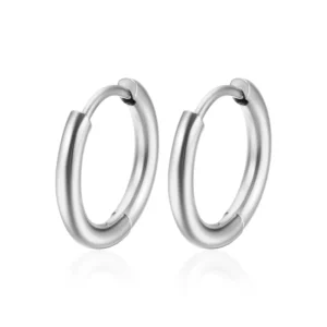 RENSINO 1PC Stainless Steel Hinge Action Seamless Hoop Earring Helix Rings Body Jewelry 5 Colors Ear Nose Hoop Piercings