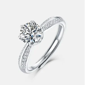 RENSINO 1ct Moissanite Ring Fine Jewelry Gifts Wedding Promise 925 Sterling Silver Engagement GRA VVS Diamond Fashion Women Ring