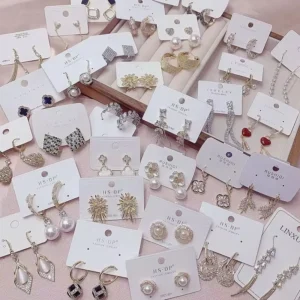 RENSINO 1kg 120-160 Pairs Stud Earrings Trendy Alloy 18K Gold Plated Children’s Sale Weight Bulk Jewelry Supplier China Yiwu