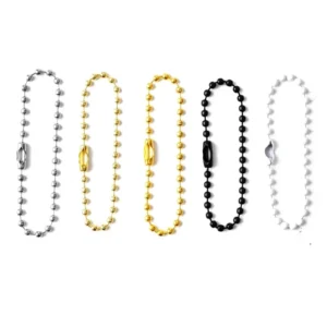 RENSINO 2.4mm Metal Bead Chain Iron Silver Gold Electroplated Tag Chain for DIY Jewelry Making Fashion Accessory