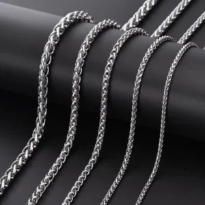 RENSINO 2.5 3 4 5 6 8mm Width Stainless Steel Link Chain Necklace OEM ODM High Quality Hip Hop Cuban Chain DIY Jewelry Making