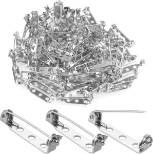 RENSINO 200 Pcs 1 Inch Silver Durable Safety Pin Metal Brooch Clasp Pin for Crafts Badge Name Tag DIY