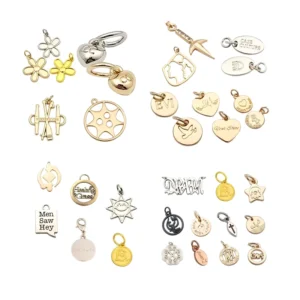 RENSINO 26011 Engraved Brand Logo Custom Metal Charm Jewelry Tags for Necklace Bracelet
