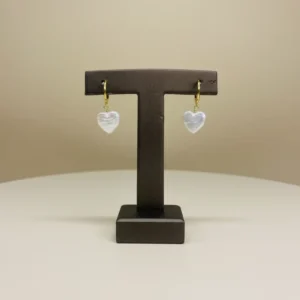 RENSINO 2A Heart Pearl Earrings Elegant 925 Sterling Silver Natural Freshwater Pearl Earrings for Women Gift
