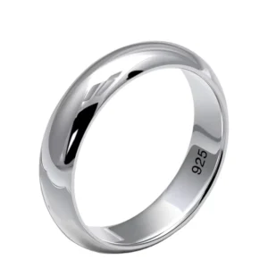 RENSINO 2mm 4.5mm 6mm 925 Pure Silver Jewelry Finger Rings for Women and Men Simple Couple Rings Smooth Wedding Band for Lovers