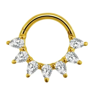 RENSINO 316L Stainless Steel Pear Zirconia Nose Rings 16G Piercing Nose Ring for Women Cartilage Tragus Earring