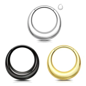RENSINO 316L Stainless Steel Septum Nose Rings Hoops Crescent Round Ear Tragus Cartilage Helix Earrings Body Jewelry