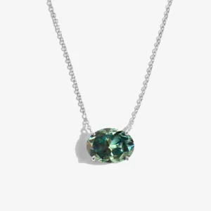 RENSINO 3CT Champagne Sapphire Black Blue Green Moissanite Necklace Gold Plated 925 Sterling Silver