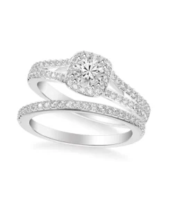 RENSINO 3CT Miossanite 925 Sterling Silver White Moissanite Ring Collection 2 Carat Moissanite Jewelry Ring Set