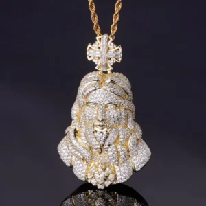 RENSINO 3D Design Hip Hop Rapper Jewelry Buss Down 925 Sterling Silver Hip Hop Iced Out Vvs Moissanite Jesus Pendants