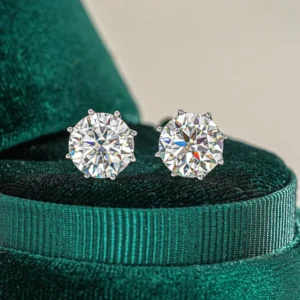 RENSINO 3mm-10mm 18K Gold Plated 925 Sterling Silver Moissanite Diamond Women Mossanite Stud Earrings Mens Egg Ins Style Simple Elegant