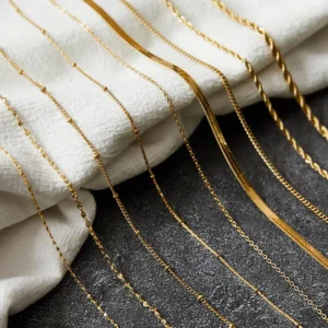 RENSINO 45 50 60 Cm Custom Petal Bamboo O shaped Chain Necklace Snake Chain Stainless Steel Gold Plated Necklace