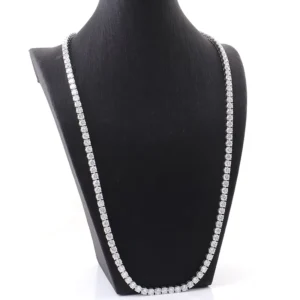 RENSINO 4mm Moissanite Tennis Chain Pass Diamond Test Round Brilliant Cut Moissanite Tennis Necklace 925 Silver Hip Hop Fine Jewelry