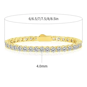 RENSINO 4mm Spring Buckle Zircon Tennis Bracelet Unisex Office Career Fashion Design Foreign Trade For Source Factory