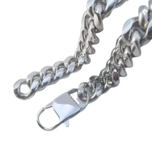 RENSINO 51cm 80cm Stainless Steel Cuban Chain Necklace Durable 6mm 10mm Silver Sporty Fashion Jewelry Made in China