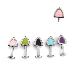 RENSINO 5Pcs set G23 Titanium Alloy Silver Plated Ear Bone Studs Cat Ears Human Body Piercing Jewelry for Wedding Engagement Party