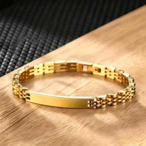 RENSINO 6mm Woman Men’s Bracelet Fashion Fine Watch Strap Bracelet Jewelry Customized Stainless Steel ID Bar Bracelet for Man