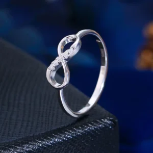 RENSINO 8 shaped Fashion Trendy Jewelry 925 Sterling Silver CZ Ring Women Infinity Symbol Unlimited Love Thin Ring