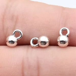 RENSINO 8x5x5mm 0.5g Antique Silver Zinc Alloy Ball Charm Pendant for DIY Necklace Bracelet Jewelry Making