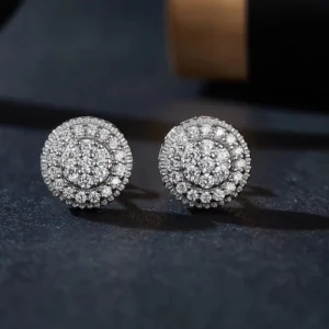 RENSINO 925 Earring Fine Fashion Jewelry Weddings Birthdays S925 Sterling Silver VVS Moissanite Diamond Silver Stud Earring