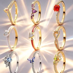 RENSINO 925 Gold plated Zircon Cut Gemstone Wedding Ring Luxurious Jewelry Suitable for Ladies Wedding Anniversaries