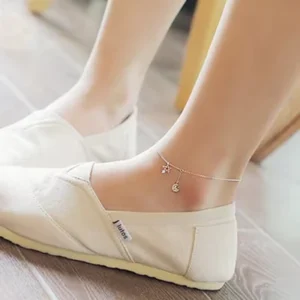 RENSINO 925 Silver Anklets for Women Elegant CZ Crystal Pendant Anklet Sexy Bracelet Foot Jewelry Best Gift Star Anklets
