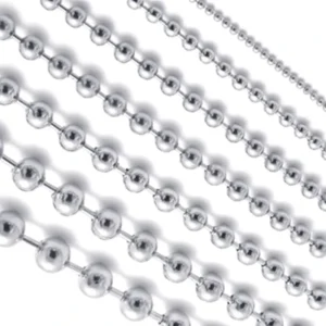 RENSINO 925 Silver Bead Chain Customized Stainless Steel Beaded Link Princess Cut Fine Pendant Necklace Trendy Style