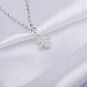 RENSINO 925 Silver Cross Pendant Jewelry Necklace